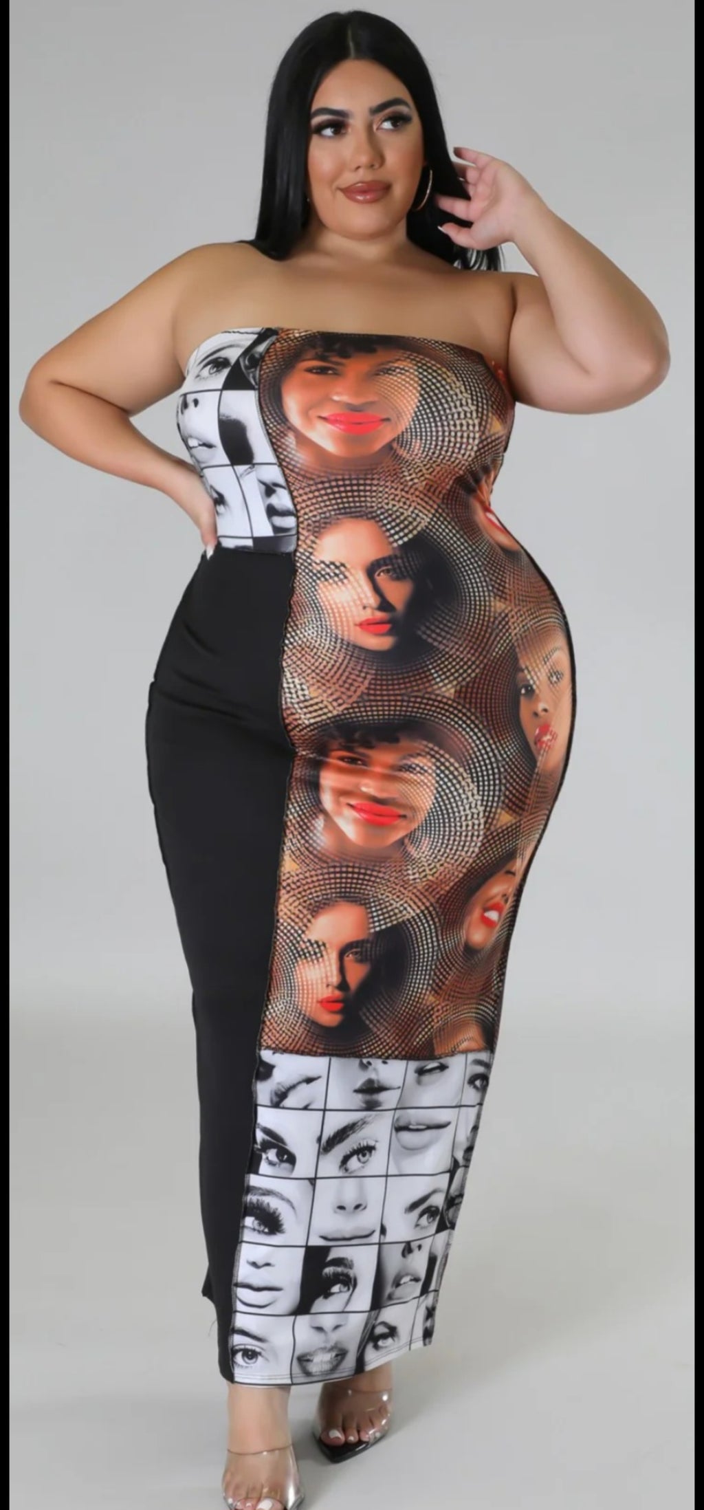 Expression of Faces Maxi Dress