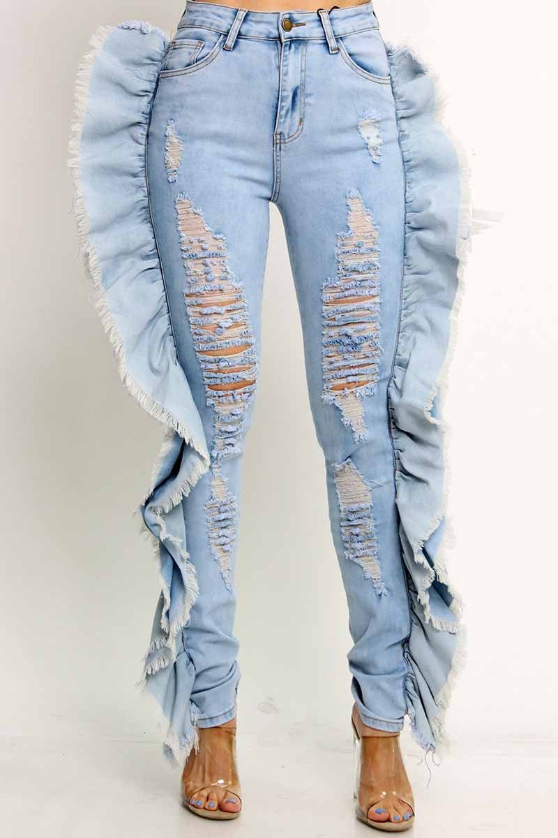 Sassy Dark and Light Blue Jeans
