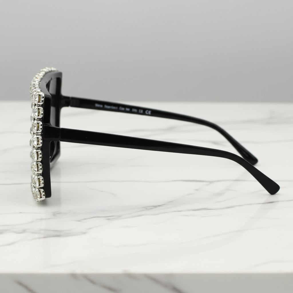 Lovely Crystal Black Sunglasses