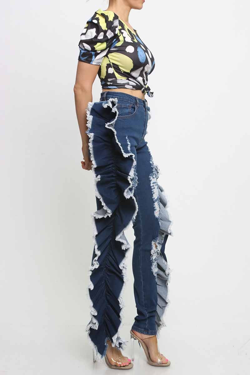 Sassy Dark and Light Blue Jeans
