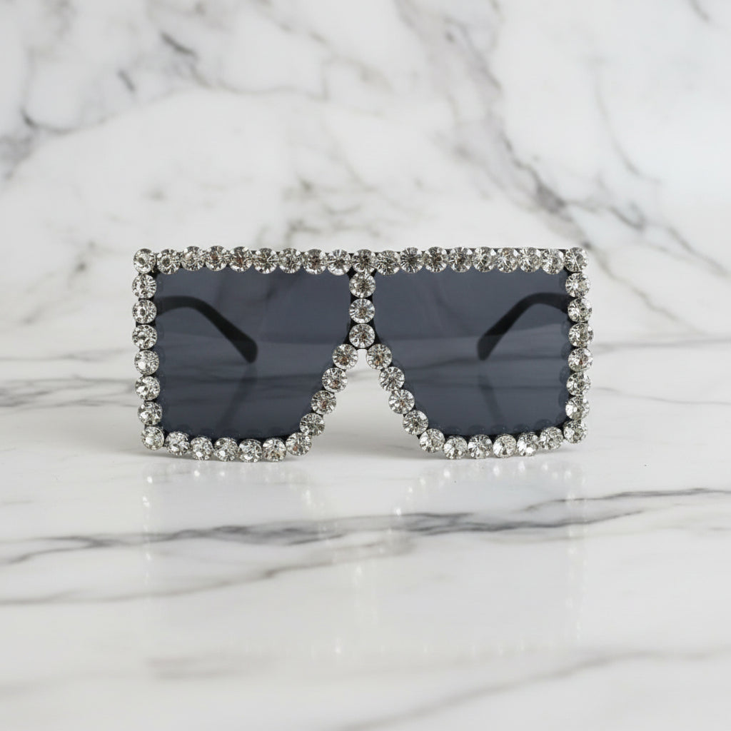 Lovely Crystal Black Sunglasses