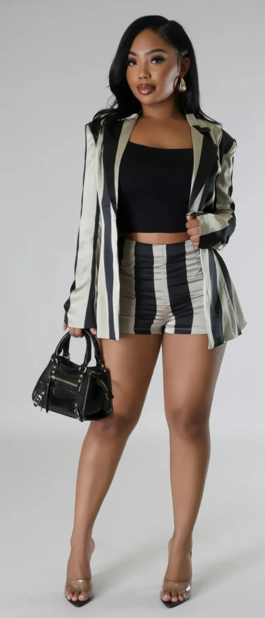 Bold Moves Striped Blazer Short Set