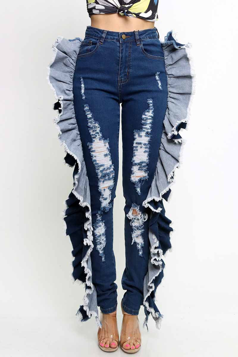 Sassy Dark and Light Blue Jeans