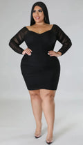 Midnight Allure Ruched Mesh Dress